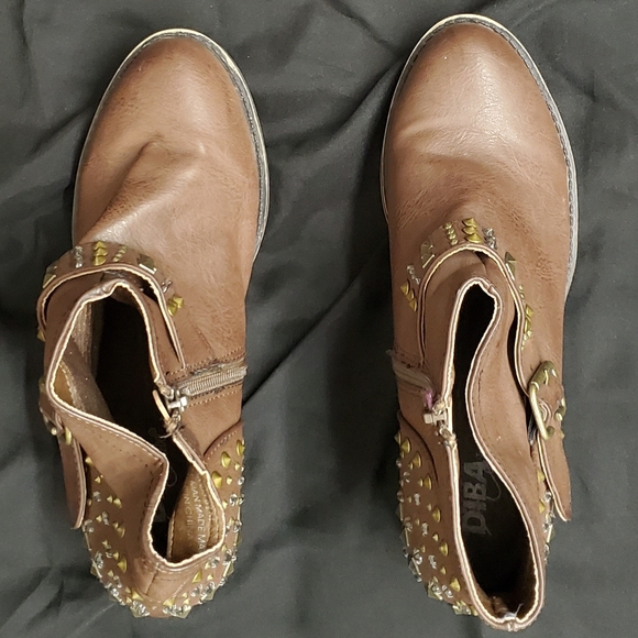 Brown Studded Buckle Booties - Picture 3 of 5